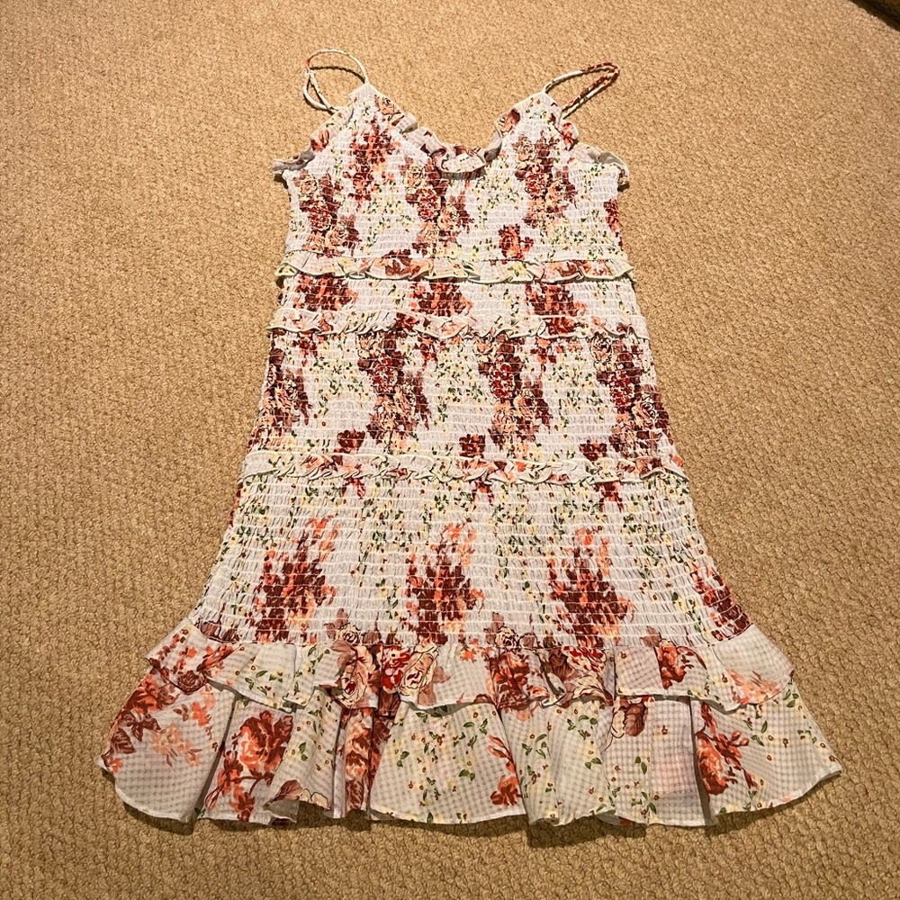 Zara Floral Smocked Mini Dress